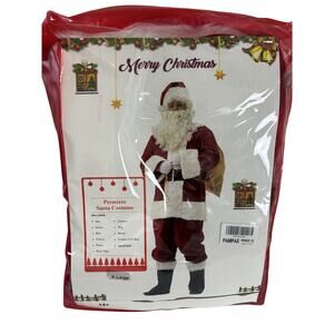 Merry Christmas Santa Claus Costume 11PC Adult Santa Size XL NIP Santa Cosplay